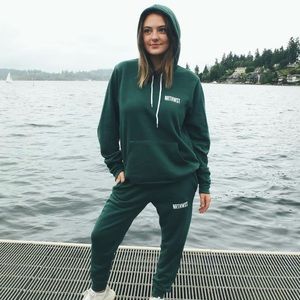 Wish You Were Here Northwest Sweat Set - Hunter Green - Size Small